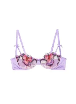 Fleur Du Mal Butterfly Embroidery Balconette Bra -Lingerie Store butterflybalconetteflat1