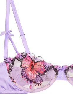 Fleur Du Mal Butterfly Embroidery Balconette Bra -Lingerie Store butterflybalconetteflat2