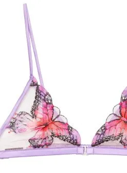 Fleur Du Mal Butterfly Embroidery Triangle Bra -Lingerie Store butterflytriangleflat2