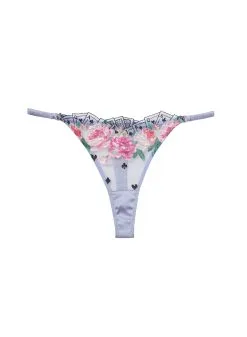 Fleur Du Mal Card Embroidery Thong -Lingerie Store cardembroiderythongpastelskyflat1