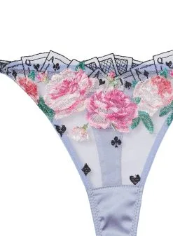 Fleur Du Mal Card Embroidery Thong -Lingerie Store cardthongflat2