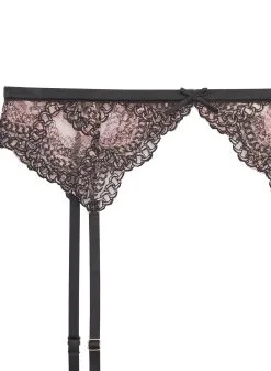 Fleur Du Mal Chain Embroidery Garter -Lingerie Store chainembroiderygarterflat2