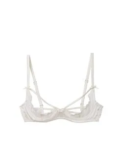 Fleur Du Mal Charlotte Peekaboo Bra -Lingerie Store charlottepeekabooivoryflat1