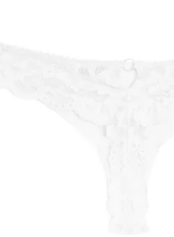 Fleur Du Mal Charlotte Lace Seamless Thong -Lingerie Store charlottethongivoryflat2