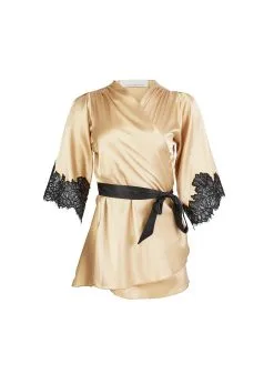 Fleur Du Mal Cherie Lace Angel Sleeve Robe -Lingerie Store cherieangelrobeflat1