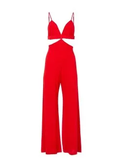 Fleur Du Mal Luxe Matte Jersey Jumpsuit -Lingerie Store cherryjumpsuitflat1