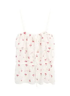 Fleur Du Mal Cherry Lace Cami -Lingerie Store cherrylacecamiflat1