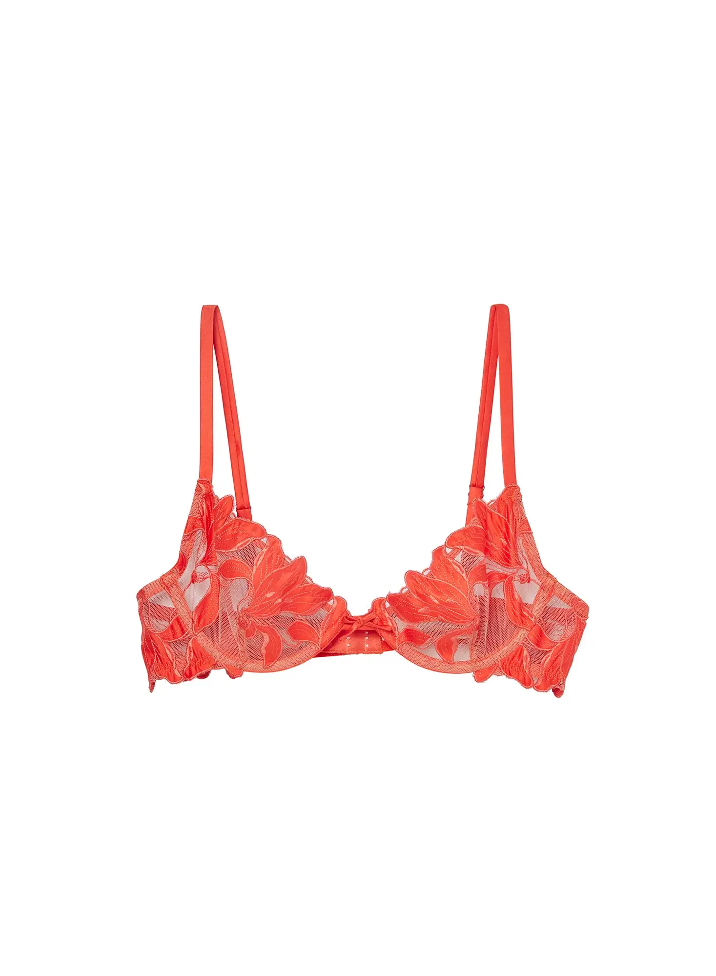 Fleur Du Mal Lily Embroidery Plunge Demi Bra 2 Fleur Du Mal Lily Embroidery Plunge Demi Bra - Image 2