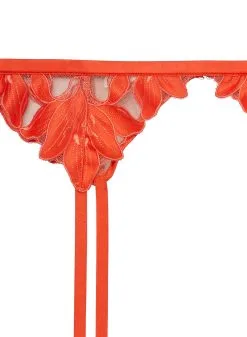 Fleur Du Mal Lily Embroidery Garter Belt -Lingerie Store clementinegarterflat2