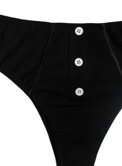 Fleur Du Mal Organic Cotton Cheeky -Lingerie Store cottoncheekyblackflat2