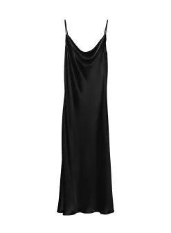Fleur Du Mal Cowl Neck Slip Dress -Lingerie Store cowlneckslipblackflat1
