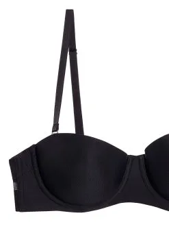 Fleur Du Mal Charlotte Convertible Strapless Bra -Lingerie Store crop BLACK STRAP BRA 01
