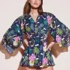 Fleur Du Mal Botanical Angel Sleeve Robe