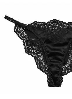Fleur Du Mal James Lace Cheeky -Lingerie Store crop PY0183 BLACK