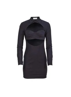 Fleur Du Mal Long Sleeve Cutout Dress -Lingerie Store cutoutdressflat1