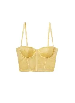 Fleur Du Mal Bouquet Lace Bustier Top -Lingerie Store daffodilbustierflat1