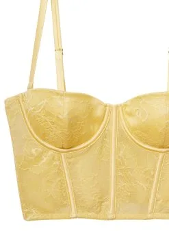 Fleur Du Mal Bouquet Lace Bustier Top -Lingerie Store daffodilbustierflat2