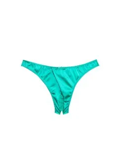 Fleur Du Mal Luxe Crotchless Thong -Lingerie Store emeraldluxecrotchlessthongflat1