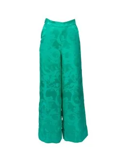 Fleur Du Mal Paisley Jacquard Wide Leg Pant 9 Fleur Du Mal Paisley Jacquard Wide Leg Pant -Lingerie Store emeraldpaisleypantflat1