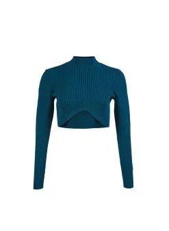 Fleur Du Mal Knit Cropped Turtleneck -Lingerie Store evergeenturtleneckflat1