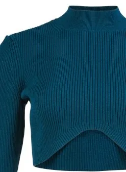 Fleur Du Mal Knit Cropped Turtleneck -Lingerie Store evergreenturtleneckflat2