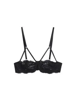 Fleur Du Mal Foxy Lace Half Cup Bra -Lingerie Store foxylacebraflat1