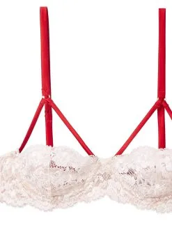 Fleur Du Mal Foxy Lace Half Cup Bra -Lingerie Store foxylacebraflat2