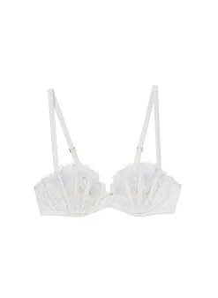 Fleur Du Mal Frankie Lace Boned Balconette Bra -Lingerie Store frankiebalconetteivoryflat1