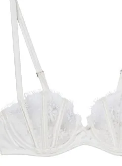Fleur Du Mal Frankie Lace Boned Balconette Bra -Lingerie Store frankiebalconetteivoryflat2