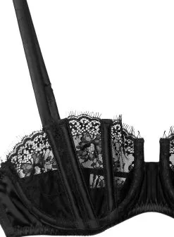 Fleur Du Mal Frankie Lace Boned Balconette Bra -Lingerie Store frankiebonedbalconetteflat2