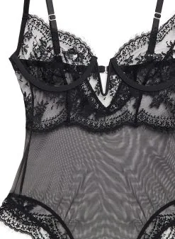 Fleur Du Mal Frankie Lace Bodysuit -Lingerie Store frankielacebodysuitflat2