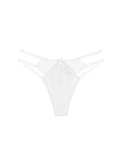 Fleur Du Mal Frankie Lace Strappy Tanga -Lingerie Store frankielacestrappytangaivoryflat1