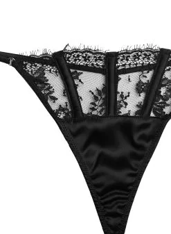 Fleur Du Mal Frankie Lace Thong -Lingerie Store frankiethongblackflat2