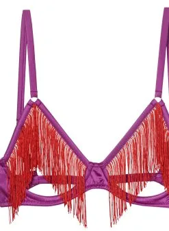 Fleur Du Mal Fringe Ouvert Bra -Lingerie Store fringeouvertbraflat2