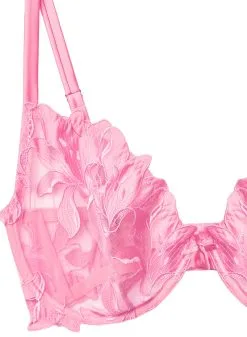 Fleur Du Mal Fuller Cup Lily Embroidery Plunge Demi Bra 15 Fleur Du Mal Fuller Cup Lily Embroidery Plunge Demi Bra -Lingerie Store fullcuppinklemonadelilyflat2