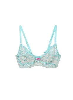 Fleur Du Mal Fuller Cup Dotty Grid Demi Bra -Lingerie Store fulldottybraflat1