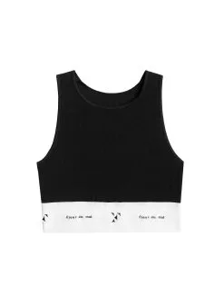 Fleur Du Mal Garçon Crop Tank 9 Fleur Du Mal Garçon Crop Tank -Lingerie Store garcontankblackflat1