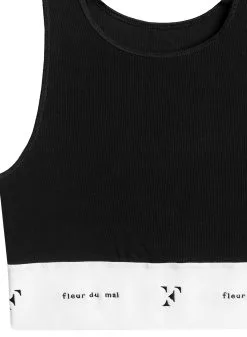 Fleur Du Mal Garçon Crop Tank 12 Fleur Du Mal Garçon Crop Tank -Lingerie Store garcontankblackflat2