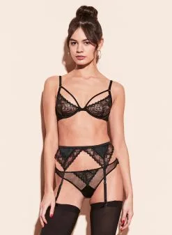 Fleur Du Mal Gardenia Lace Tanga -Lingerie Store gardenia garter black crop1 a82bf27f 1f83 47fe 88d9 e4e9e35ffb07