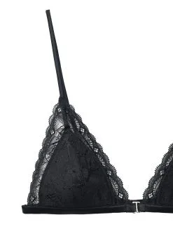 Fleur Du Mal Gardenia Lace Triangle Bra -Lingerie Store gardenia triangle black flat2