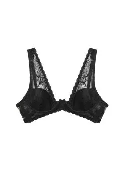 Fleur Du Mal Gardenia Lace Overlay Demi Bra -Lingerie Store gardenialaceoverlaydemiflat1