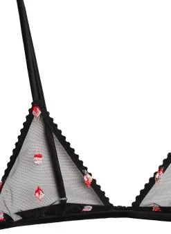 Fleur Du Mal Ice Cream Embroidery Triangle Bra -Lingerie Store icecreamtrianglebraflat2