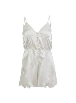 Fleur Du Mal Cherie Lace Romper -Lingerie Store ivorycherieromperflat1