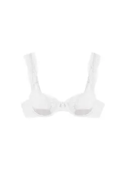 Fleur Du Mal Frankie Lace Balconette Bra 10 Fleur Du Mal Frankie Lace Balconette Bra -Lingerie Store ivoryfrankiebraflat1