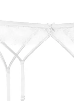 Fleur Du Mal Frankie Lace Strappy Garter Belt -Lingerie Store ivoryfrankiegarterflat2