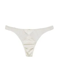 Fleur Du Mal Top Stitch Thong -Lingerie Store ivorytopstitchflat1