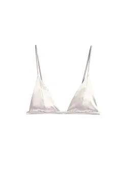 Fleur Du Mal Luxe Triangle Bra -Lingerie Store ivorytriangleflat1
