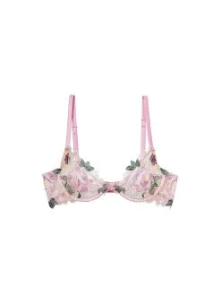 Fleur Du Mal Jardin Embroidery Demi Bra -Lingerie Store jardindemiflat1