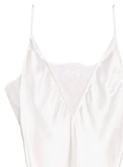 Fleur Du Mal Daphne Lace Insert Gown -Lingerie Store lace insert gown creme flat2