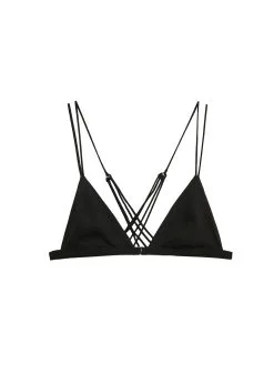 Fleur Du Mal Laced Triangle Bra -Lingerie Store lacedtrianglebrablackflat1